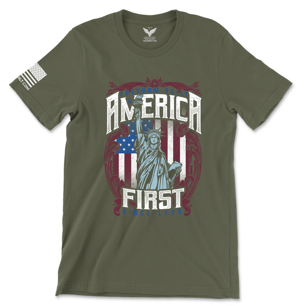 Lady Liberty America First- T-Shirt