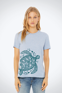 Women's Relaxed Jersey Tee- Turtle Free