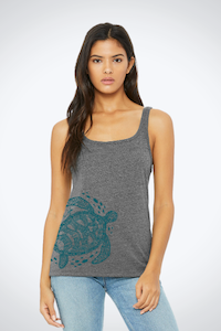 Women's Relaxed Jersey Tank- Turtle Free