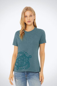 Women's Relaxed Jersey Tee- Turtle Free
