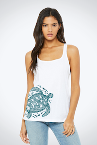 Women's Relaxed Jersey Tank- Turtle Free