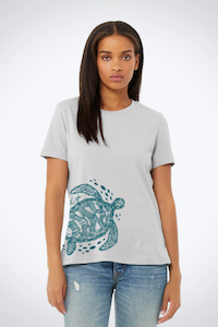 Women's Relaxed Jersey Tee- Turtle Free