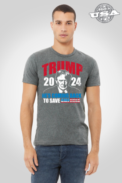Men's T-Shirt - Trump He's Coming Back 2024